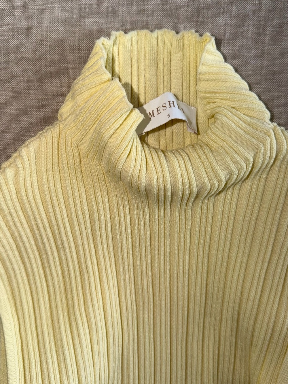 Meshki Butter Yellow Ribbed Knit Two-Piece Set - Picture 5 of 6